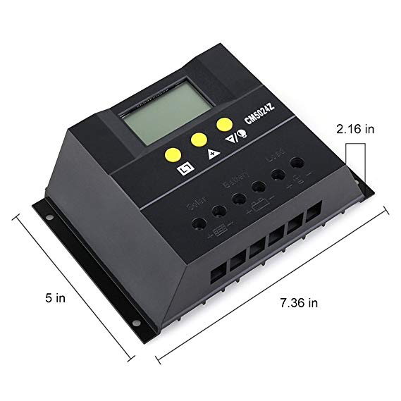CONTROLLER REGOLATORE DI CARICA PANNELLI SOLARI 12V/24V 50A AUTOMATICO PANNELLO