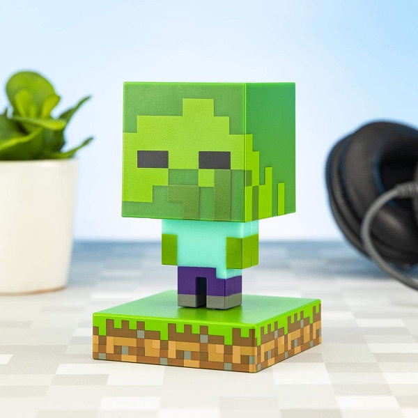 Paladone Minecraft Zombie Light Icons Bdp Lampada  Notte 3D Gioco Led Pp6592Mcf