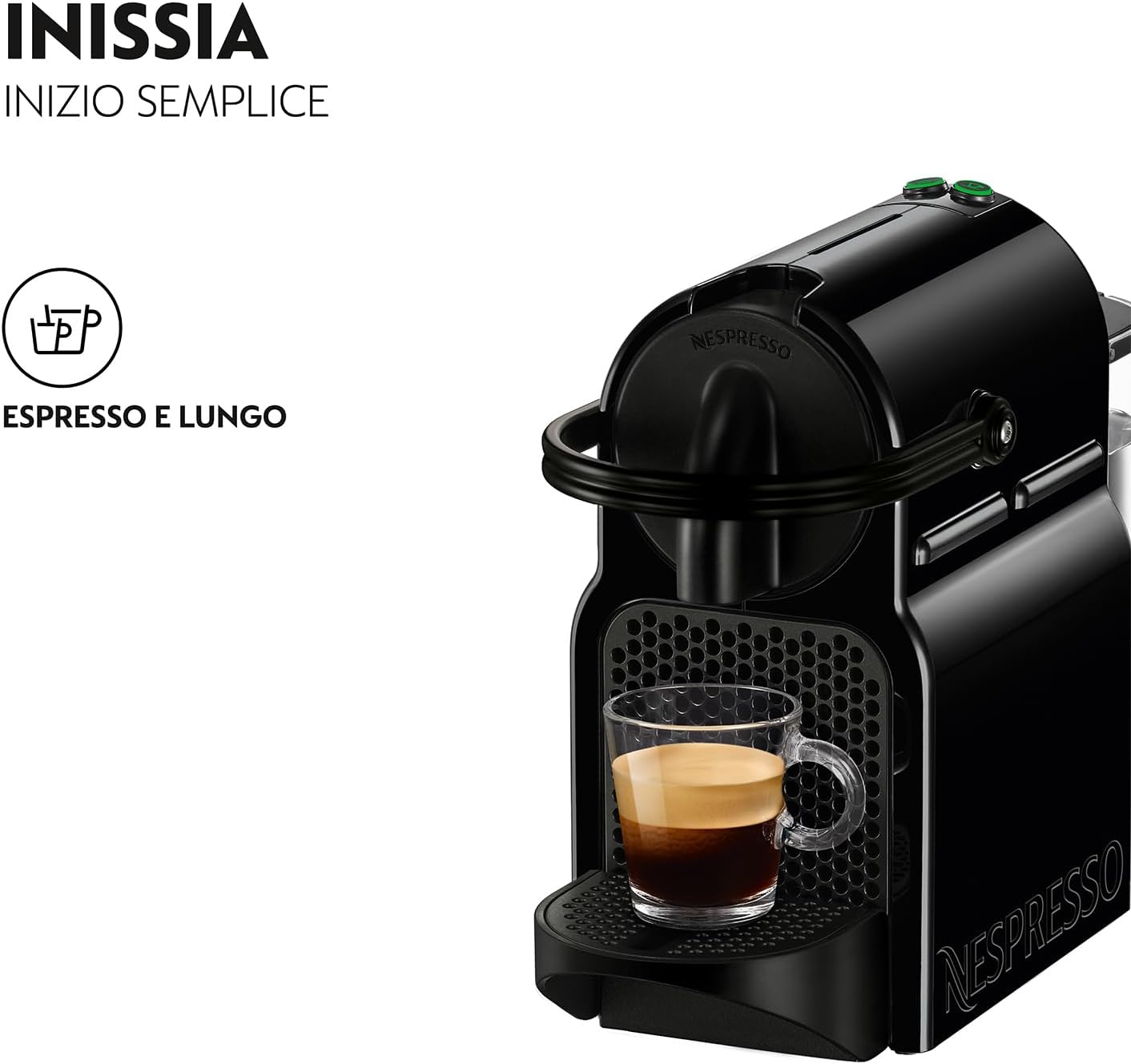 De'Longhi Inissia EN80.B Macchina da Caffè Espresso Regolabile a Capsule Nespresso - Nero (Black)