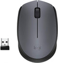 Logitech Mouse Wireless M170 Grey Optical Usb Ambidestro Pc Mac Laptop Grigio