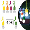 4x LAMPADINA CLICK CORDA LUCE BIANCA LED DA CAMPEGGIO ARMADIO CASA NATALE CATENA