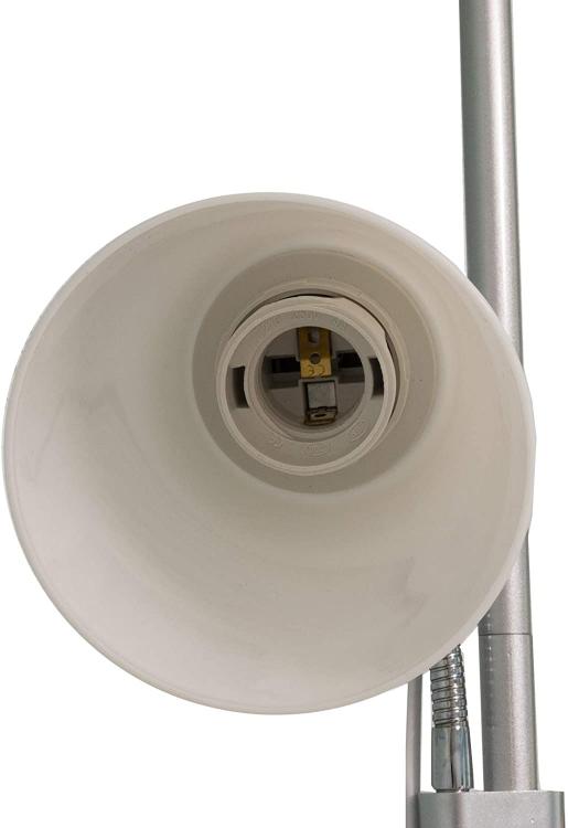 Lampada Piantana Led Da Terra 2 Luci E27 Braccio Flessibile Lettura Divano D23-A