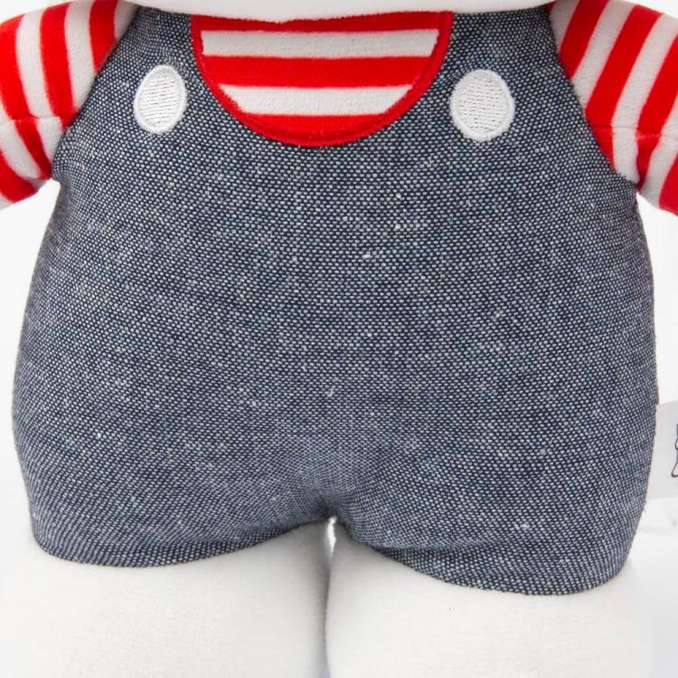 Peluche Hello Kitty Tutina Jeans Blu 30Cm Pupazzo Morbido Da Collezione Plh1077