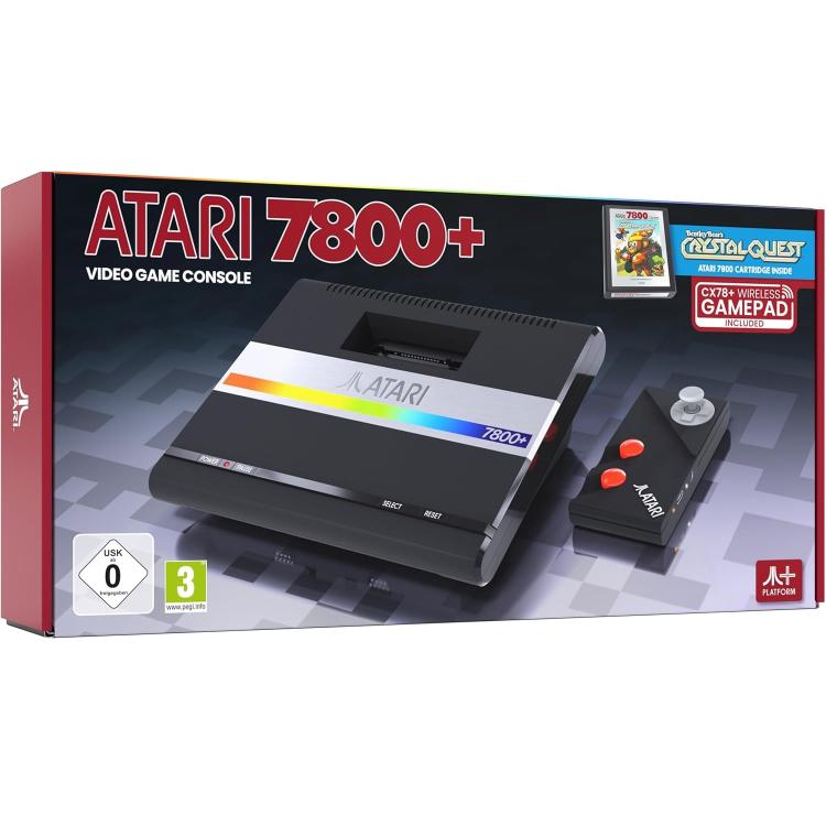 Atari 7800+ Console con Gamepad Wireless e Gioco Bentley Bear's Crystal Quest