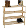 Scarpiera In Legno 4 Ripiani Salvaspazio Scaffale Scarpe Portascarpe 67X63X27Cm