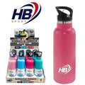 BORRACCIA TERMICA ACCIAIO INOX 550ml BOTTIGLIA CON CANNUCCIA BEVANDE THERMOS 12h