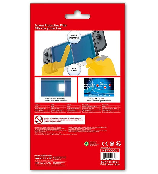 Nintendo Switch Oled Pellicola Protettiva Anti Luce Blu Hori Filter Light Screen