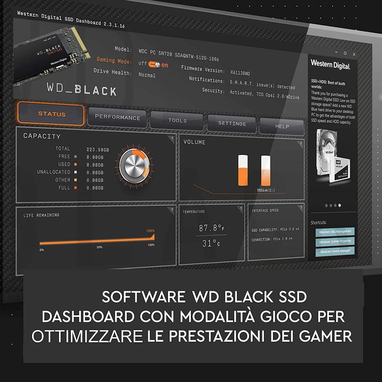 Western Digital Ssd Interno Gaming 1Tb Sn750 M.2 Wd Black Pcie Nvme 3.0