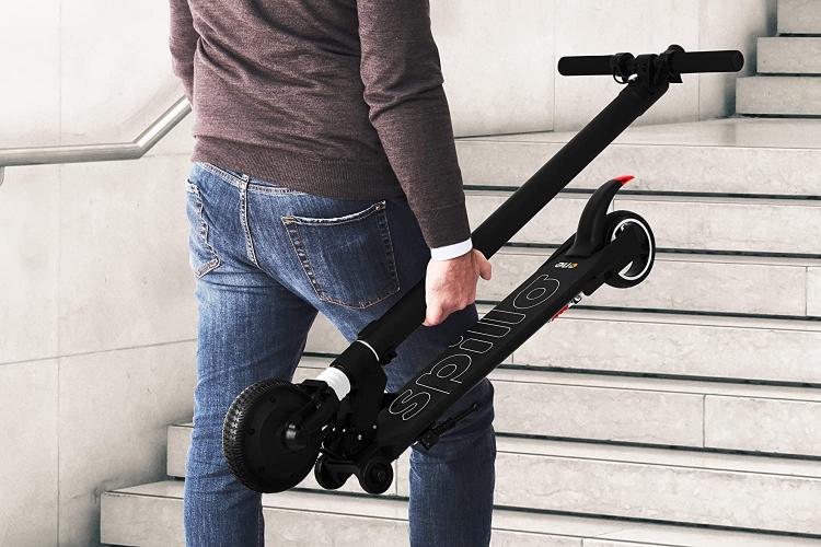 The One Spillo Xl 350W Monopattino 8,5" Led Scooter Elettrico Pieghevole Black