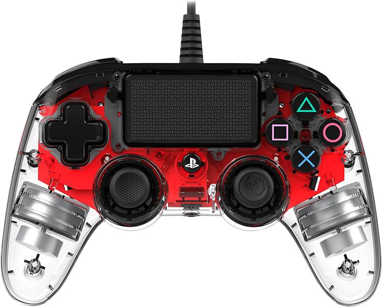 CONTROLLER NACON WIRED PS4 LUMINOSO COMPACT LIGHT EDITION LED ROSSO PAD NUOVO