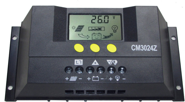 CONTROLLER REGOLATORE DI CARICA PANNELLI SOLARI 12V/24V 30A AUTOMATICO PANNELLO