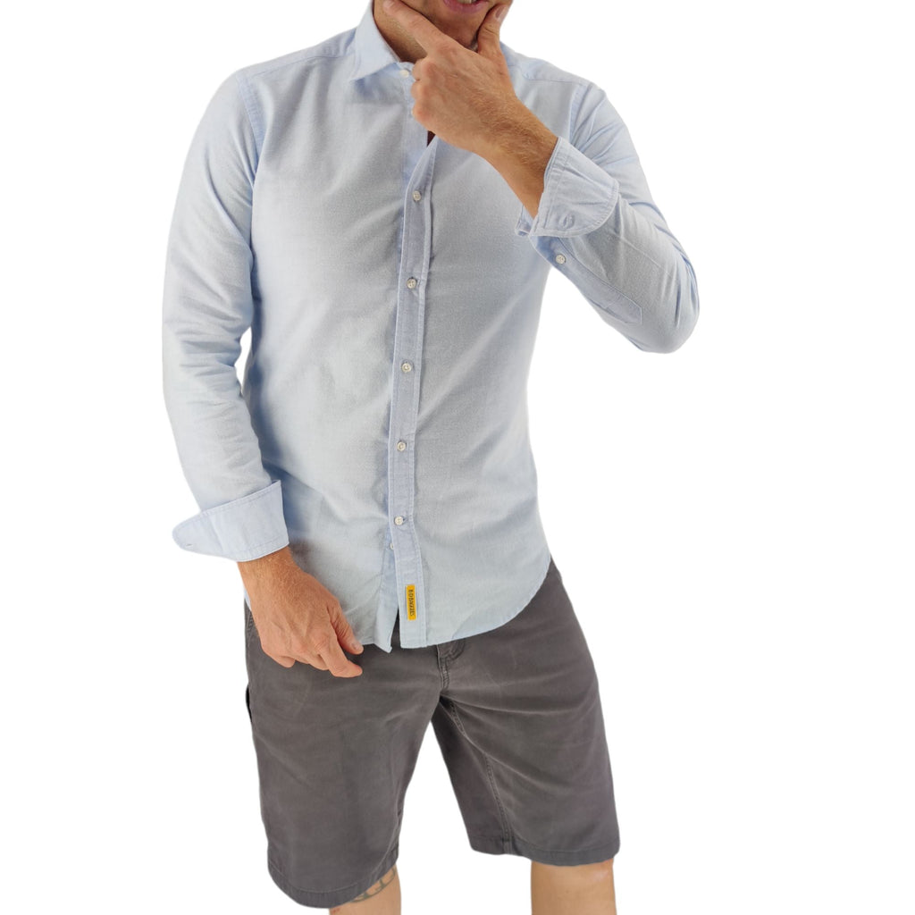 Camicia Bradford Flanella Uomo Blu Polvere