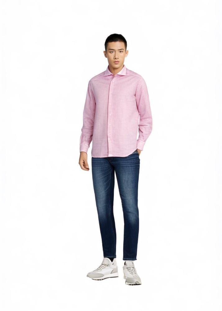 Camicia Simo Linen Uomo Zucchero Filato
