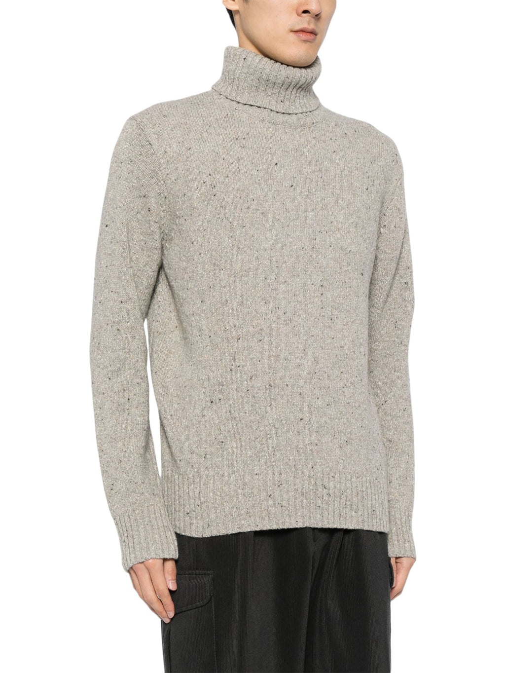 Maglia Tweed Knit Uomo Oatmeal