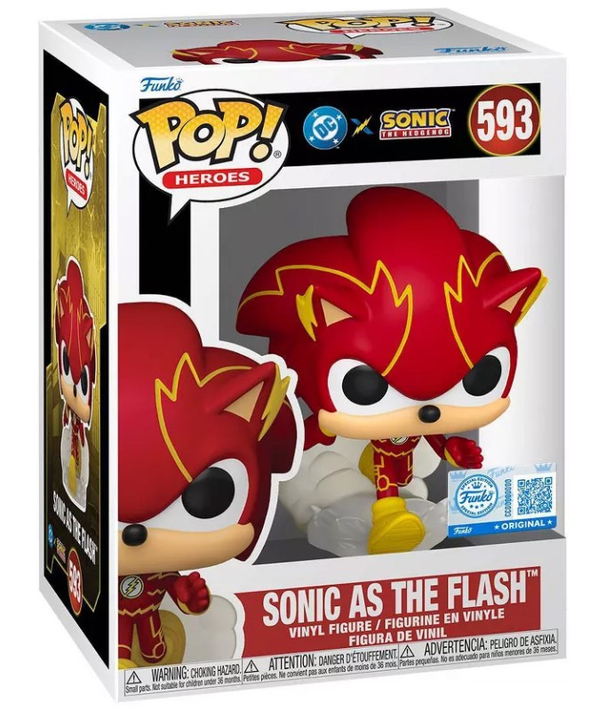 Funko Pop ! Heroes DC X Sonic the Hedgehog - (593) Sonic As Flash Figure 9cm