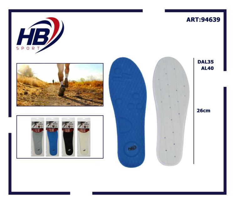 Hb Solette Plantare Donna Gomma Pu Memory Ammortizzante Lavoro Sportive Comode