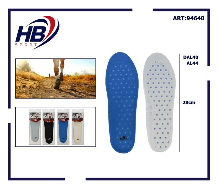 Hb Solette Plantare Uomo Pu Gomma Memory Ammortizzante Lavoro Sportive Comode