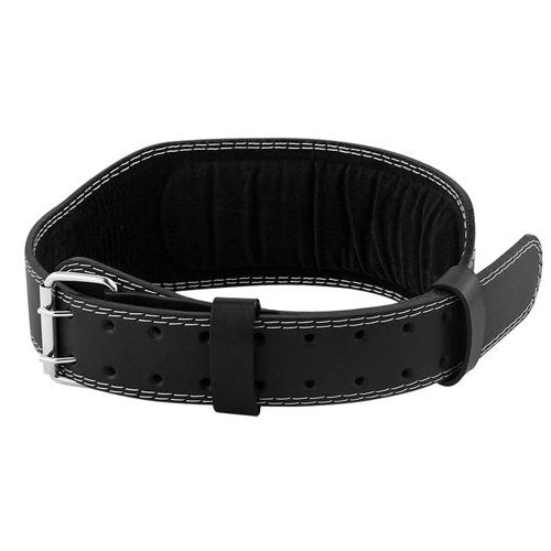 CINTURA SOLLEVAMENTO PESI CUOIO NERA ALLENAMENTO BODYBUILDING FASCIA LOMBARE | M