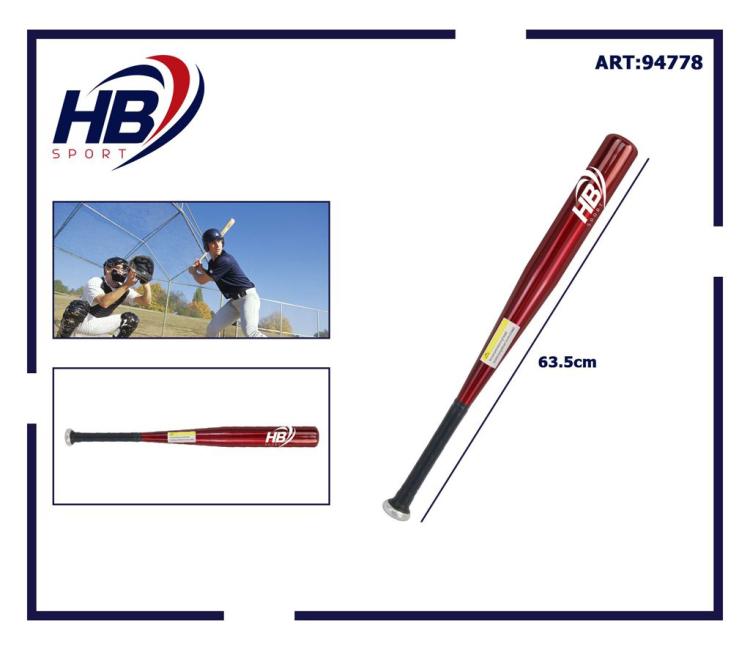 Mazza Da Baseball Softball Alluminio (63Cm) 25" Allenamento Adulti Bambini Rossa
