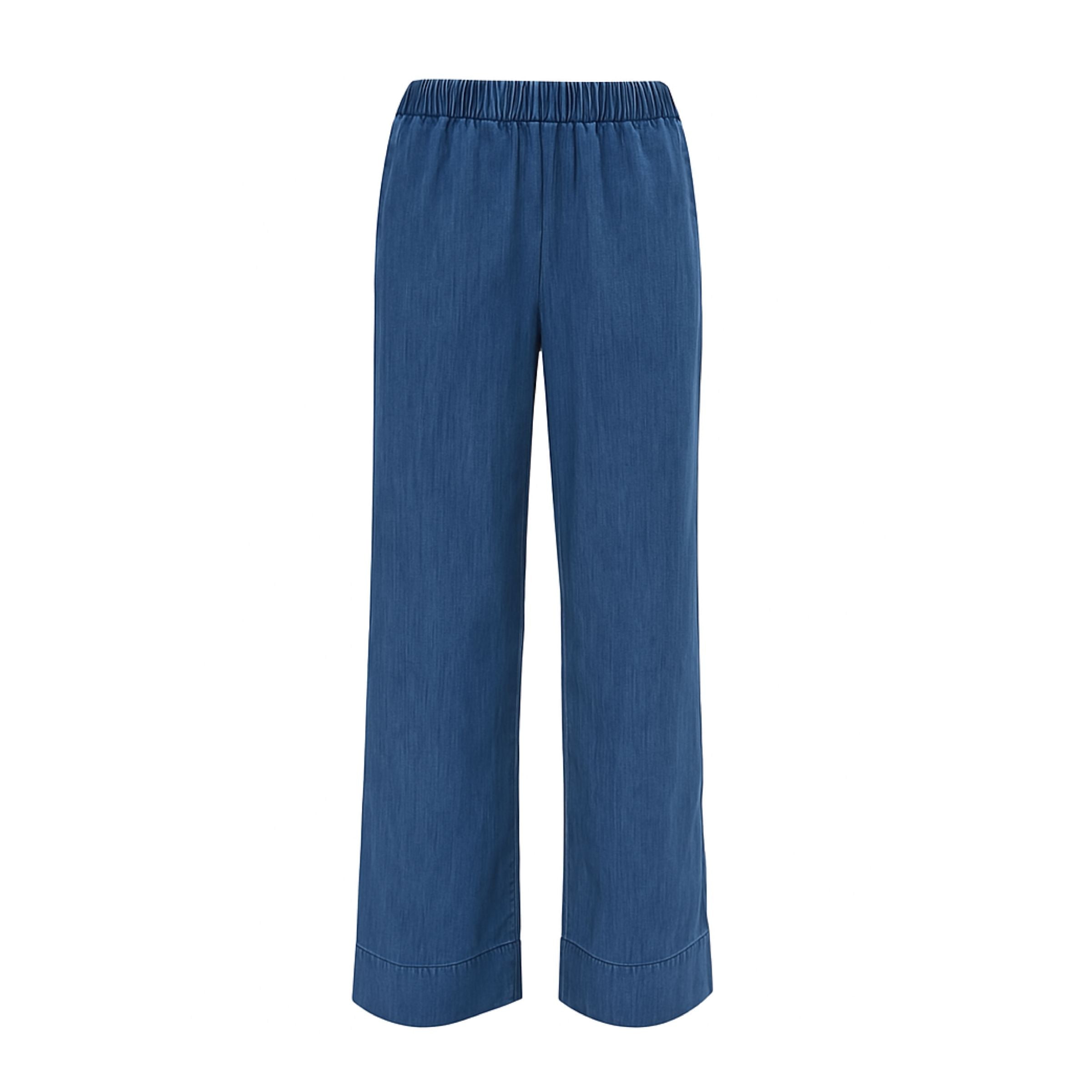 Pantaloni Pensil Cotton Linen Donna Medium Wash