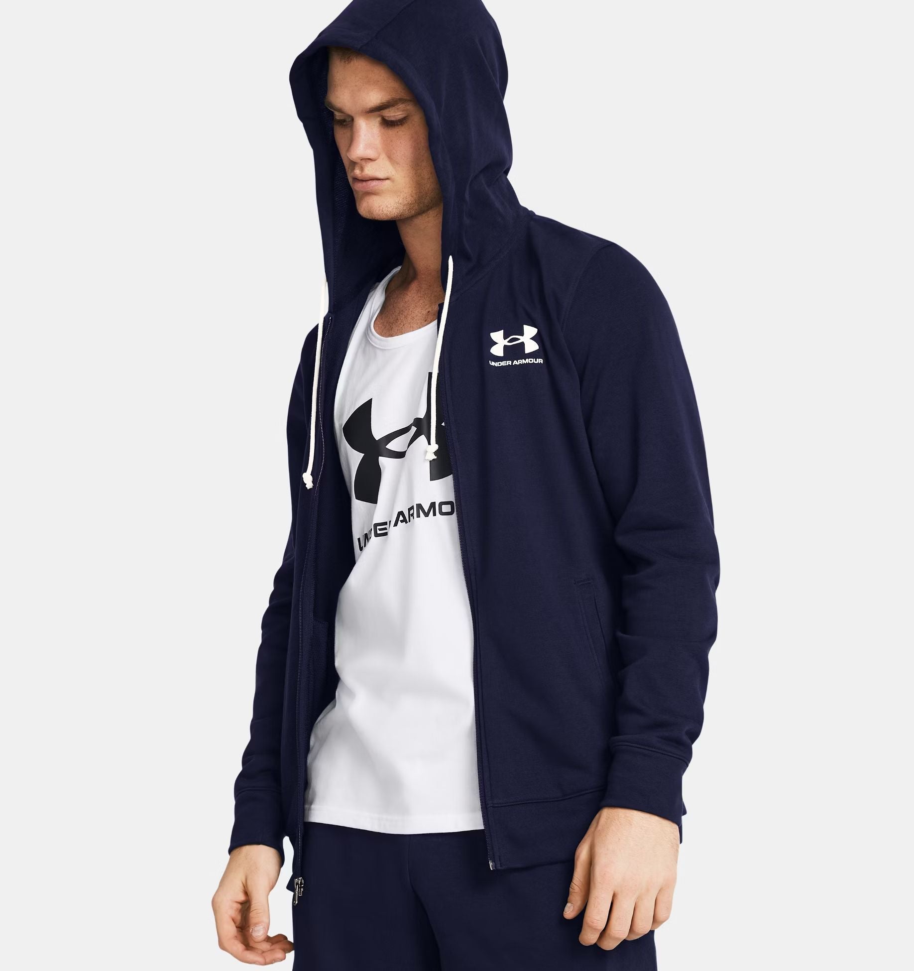 Maglia Rival Terry Full Zip Uomo Midnight Navy/Onyx White