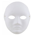 Maschera Viso Intero Bianca In Carta Per Dipengere Carnevale Teatrale Uomo Donna
