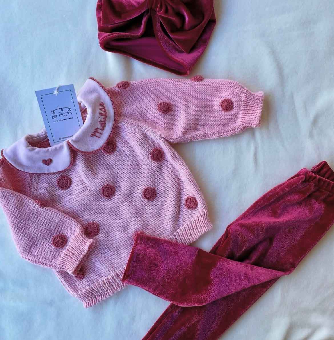 Leggings in velluto baby per neonata
