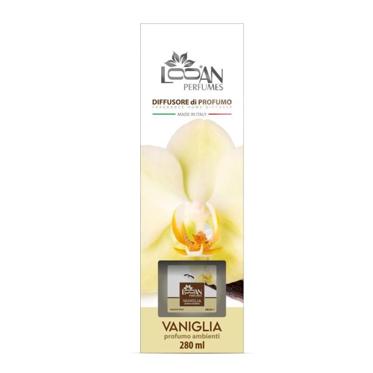 Looan Profumatore Ambiente Con Bastoncini 280Ml Diffusore Profumo Casa Vaniglia