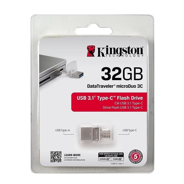 Kingston - Pendrive Dtduo3C/32Gb Microduo 3C Usb 3.2 Type-C Flash Drive Argento