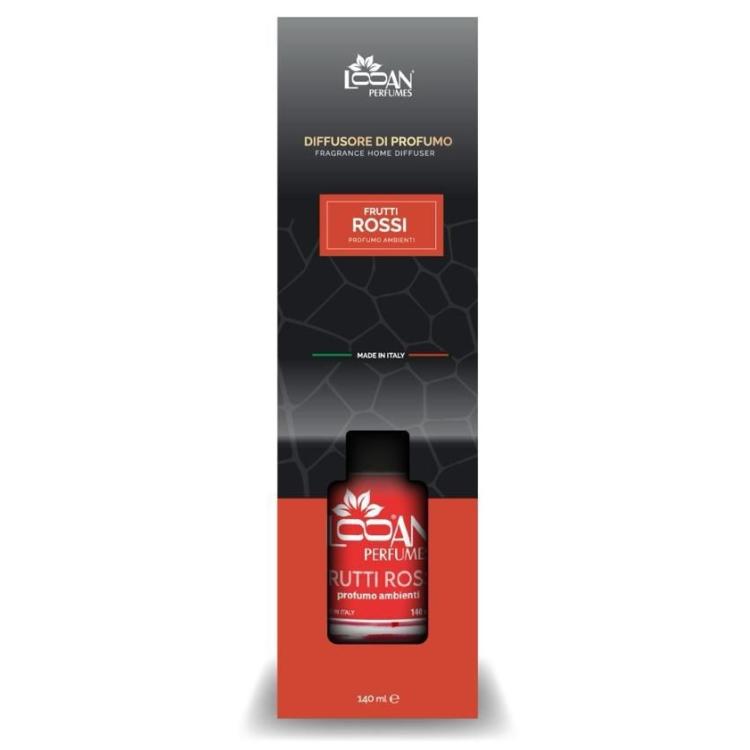 Looan Profumatore Ambiente Bastoncini 140Ml Diffusore Profumo Casa Frutti Rossi