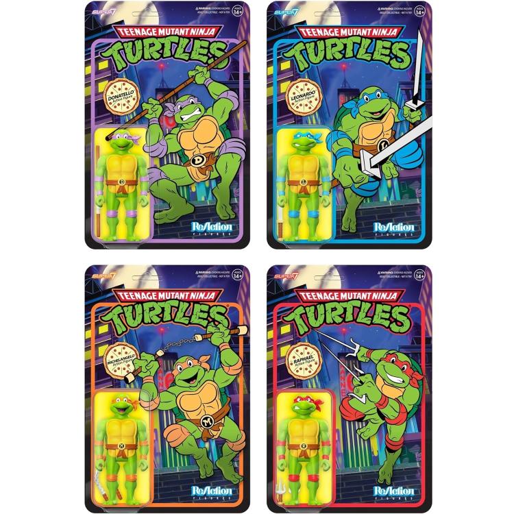 Reaction Super7 Tartarughe Ninja "Donatello" Action Figure Statuetta Turtle Tmnt