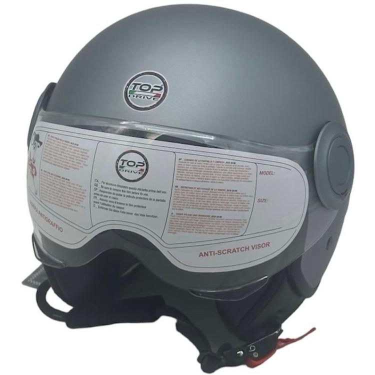 CASCO JET SIRIO MATT MOTO SCOOTER OMOLOGATO ECE VISIERA REMOVIBILE (GRIGIO tg.S)