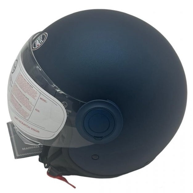 CASCO JET SIRIO MATT MOTO SCOOTER OMOLOGATO ECE VISIERA REMOVIBILE (BLU tg.S)