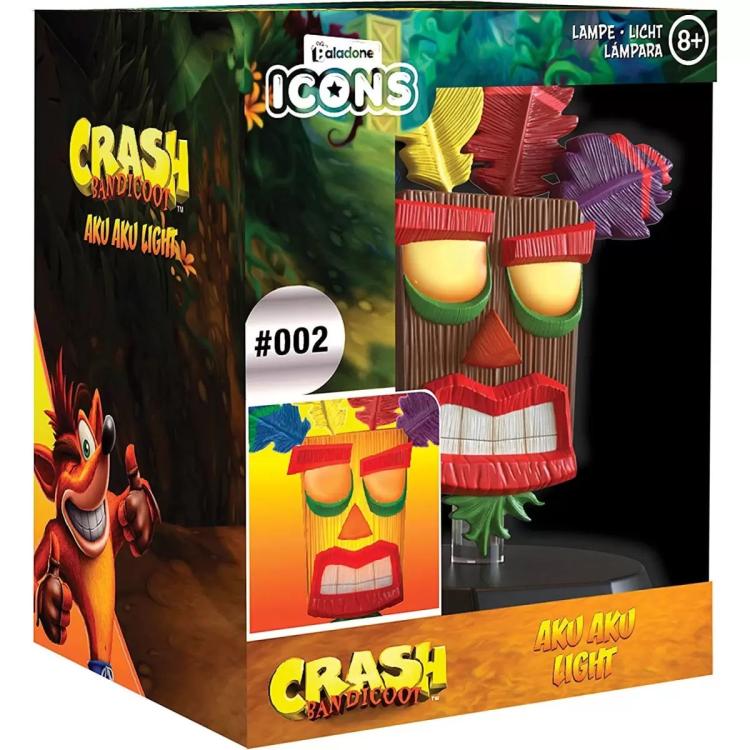 Paladone Lampada Tavolo 3D Crash Bandicoot 002 Aku Aku Light Luce Notturna Ps4
