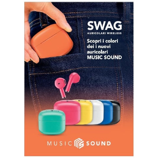 CELLULARLINE MUSIC SOUND AURICOLARI WIRELESS SWAG TWS BLUETOOTH POWERBANK BLU