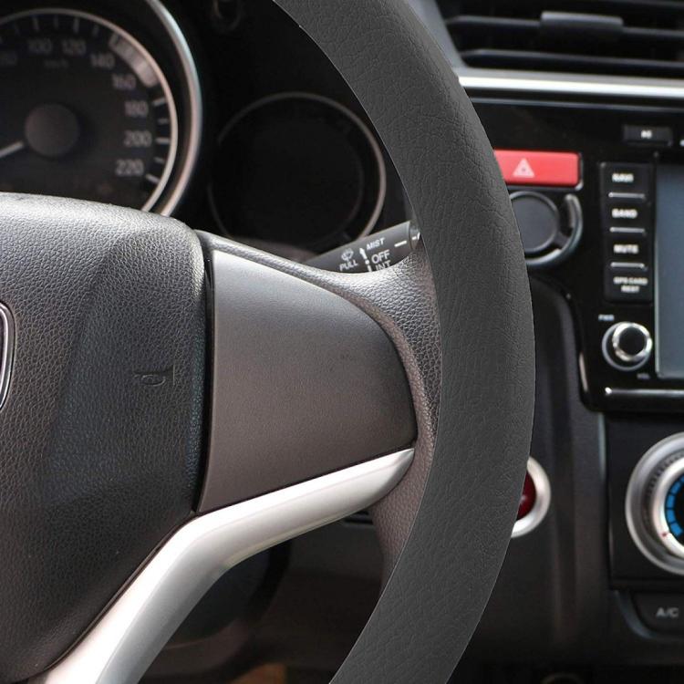 Coprivolante Auto In Silicone Antiscivolo Fodera Volante Nero Universale 35-41cm