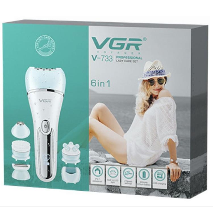 Vgr V-733 Epilatore Elettrico A Batteria Professionale 6In1 Display Impermeabile