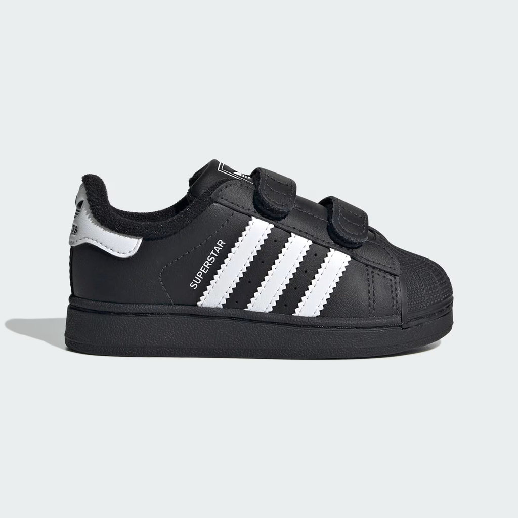 Adidas Originals Superstar II Infant Sneakers Bambini Nere Velcro Punta Conchiglia - JI3991