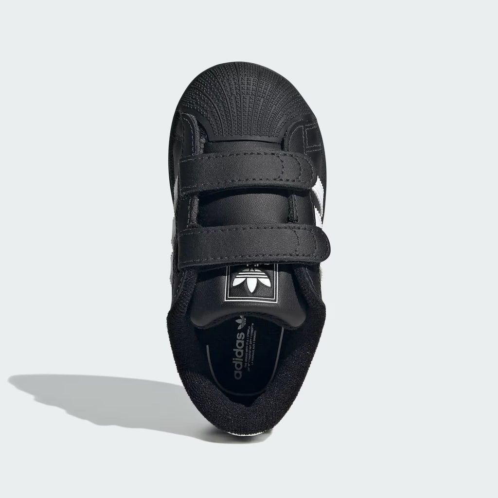 Adidas Originals Superstar II Infant Sneakers Bambini Nere Velcro Punta Conchiglia - JI3991