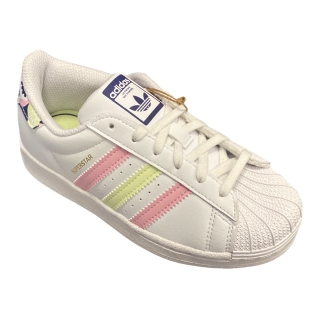 Adidas Originals sneakers da bambina Superstar C GY3331 bianco-rosa-lime