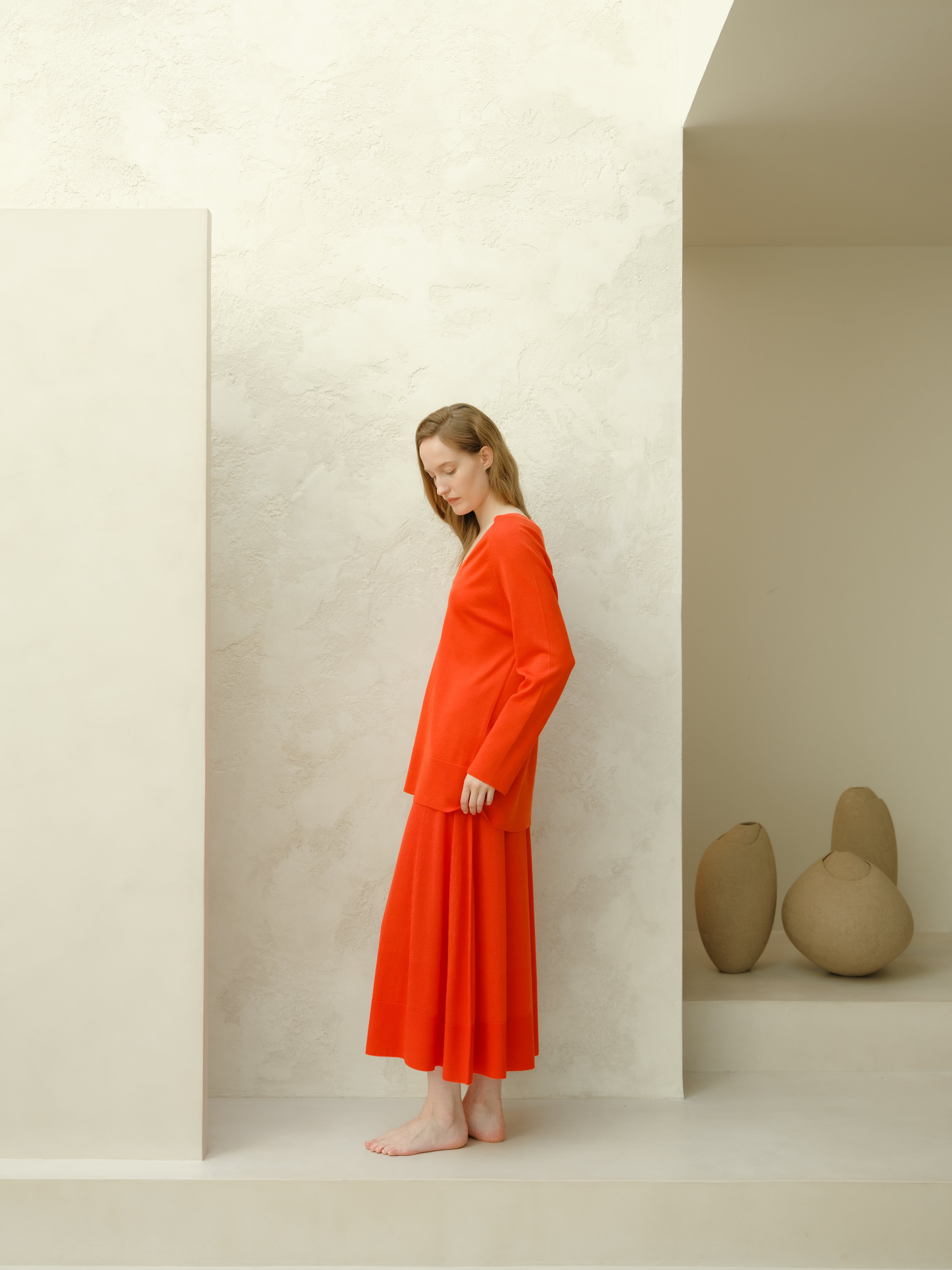 Extra Fine Merino V Neck Maxi Sweater