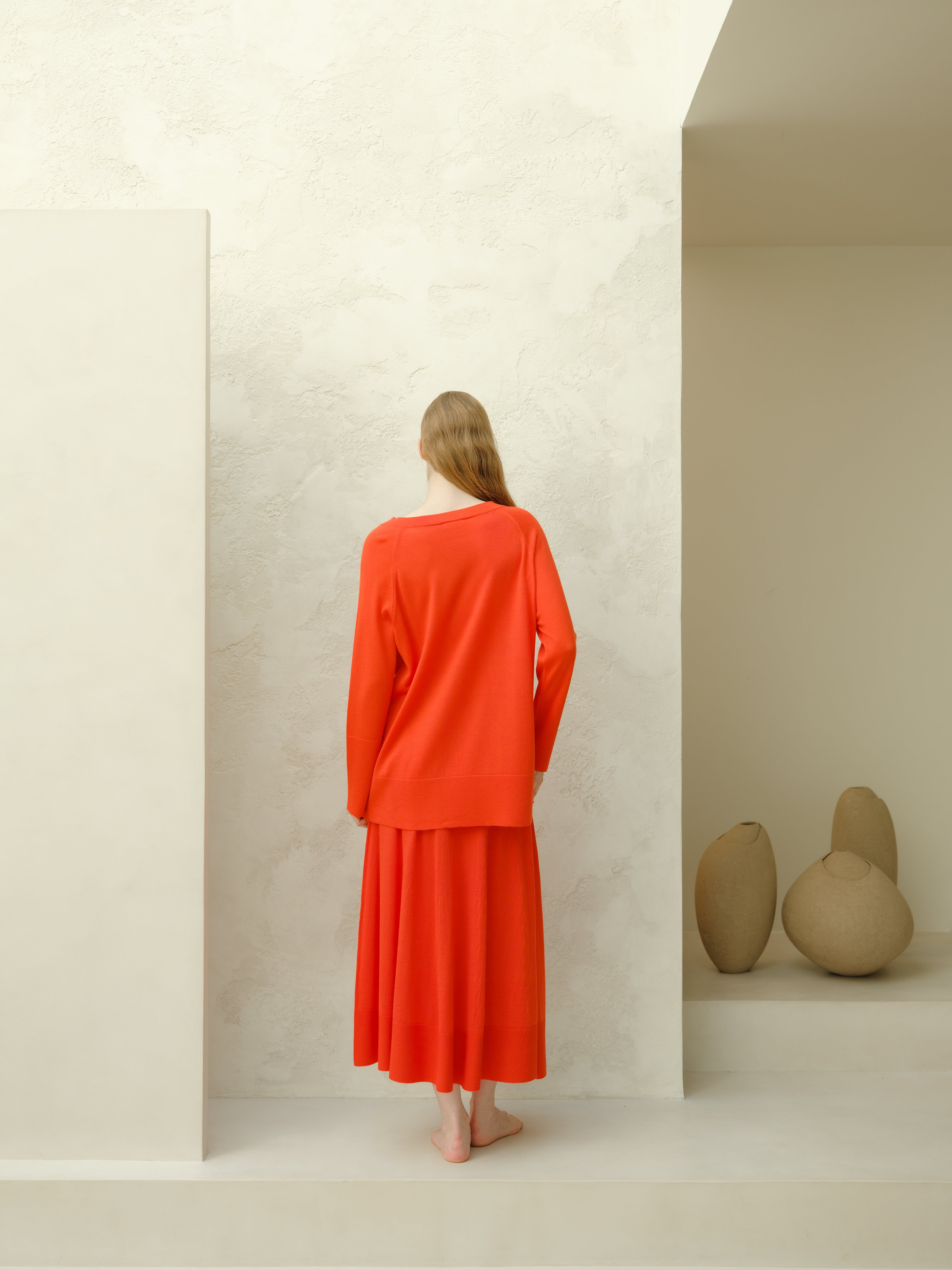 Extra Fine Merino V Neck Maxi Sweater