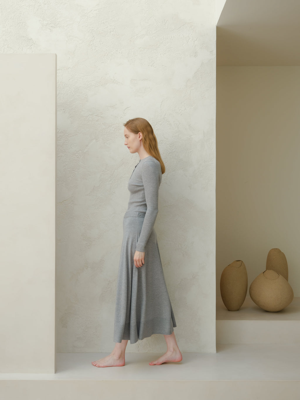 Extra Fine Merino Wool A-Line Skirt (3D-Knit)