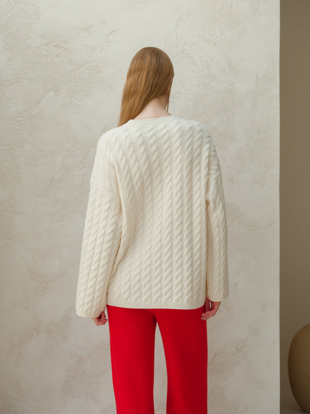 Cashmere Mix Maxi Cable-Knit Sweater