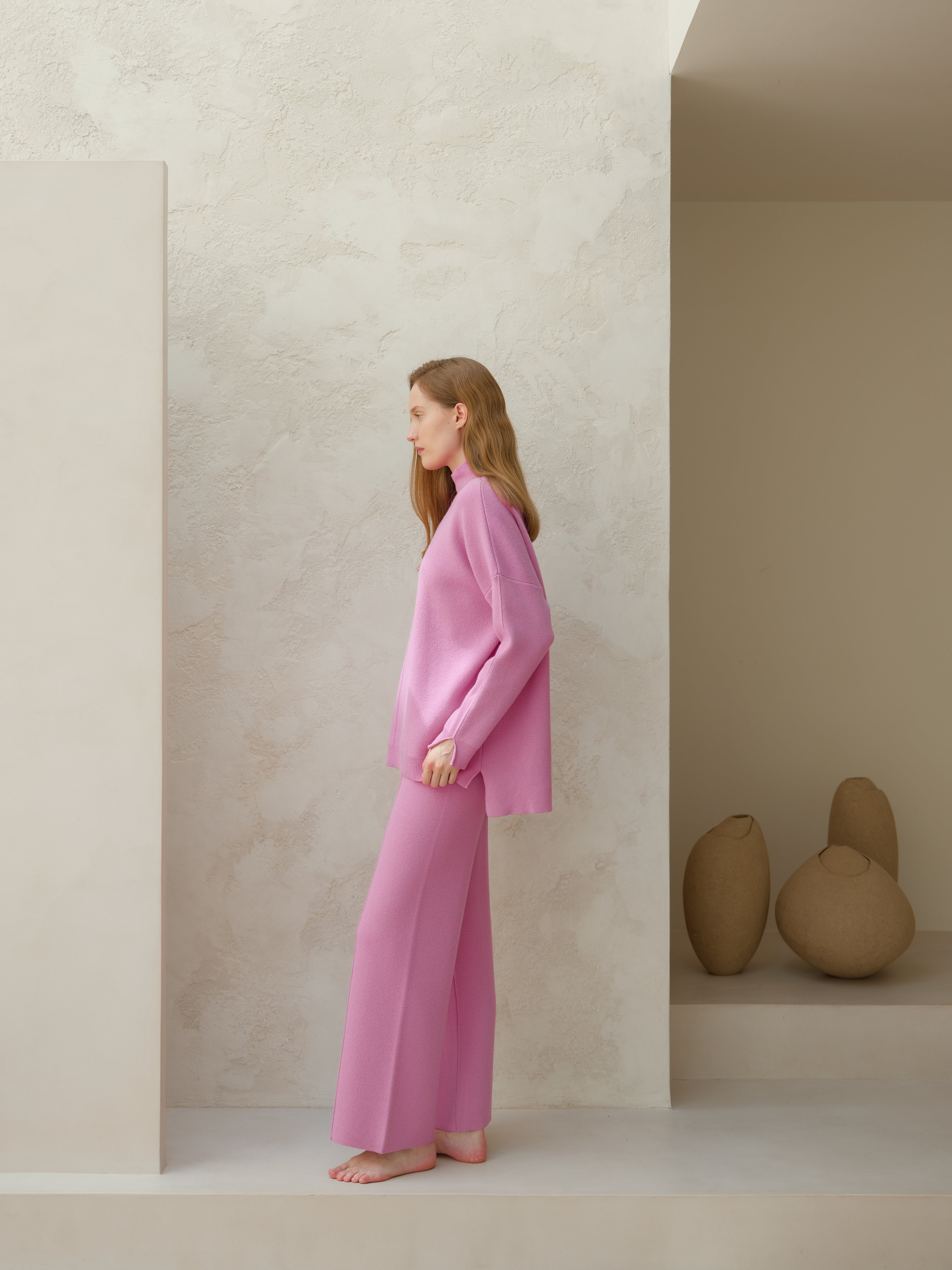 Cashmere Mix Solid Maxi Turtleneck Sweater