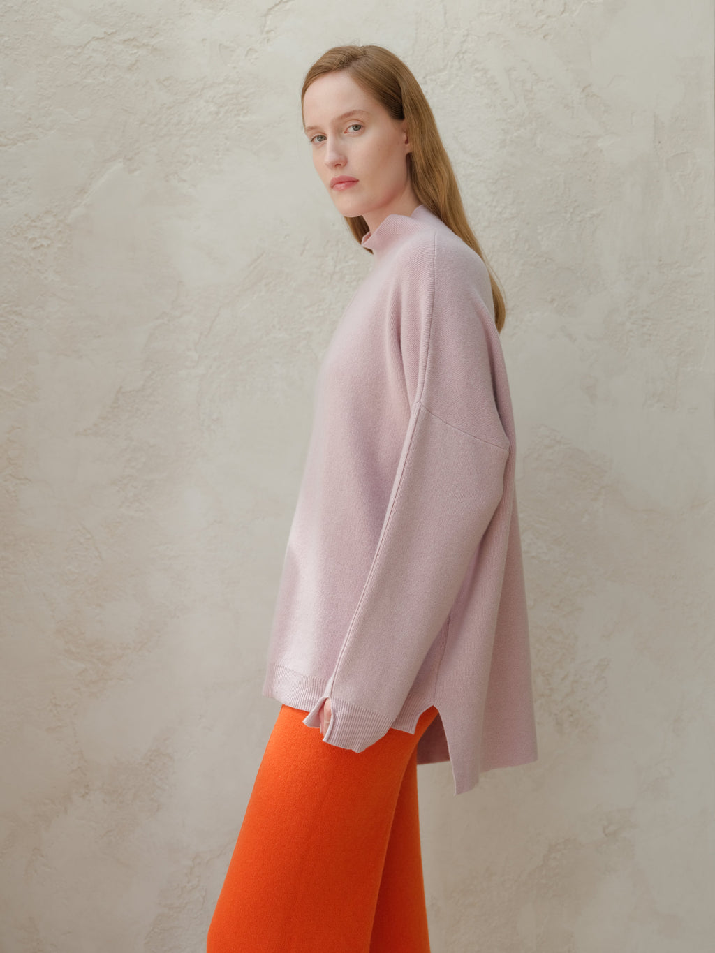Cashmere Mix Solid Maxi Turtleneck Sweater
