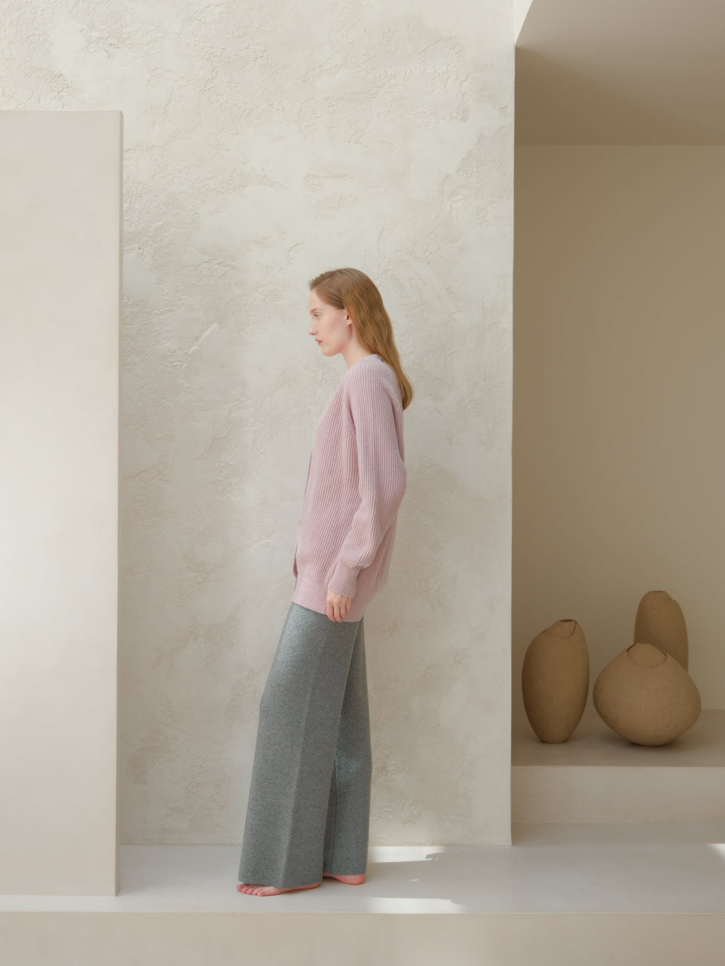 Cashmere Mix Long Ribbed Cardigan