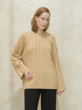 Cashmere Mix Maxi Cable-Knit Sweater
