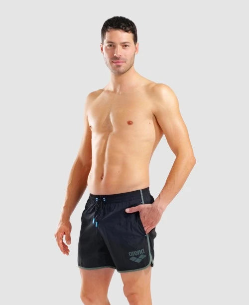 Arena Costume Pantaloncino Uomo Nero Salvia - Big Logo Borders 009103560