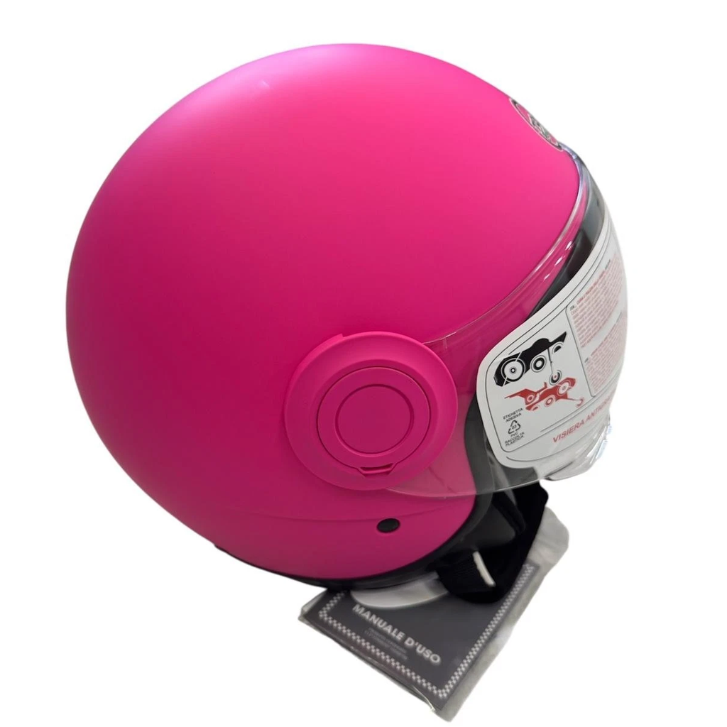 Casco Jet Sirio Matt Moto Scooter Omologato Ece Visiera Removibile (Rosa Tg.M)